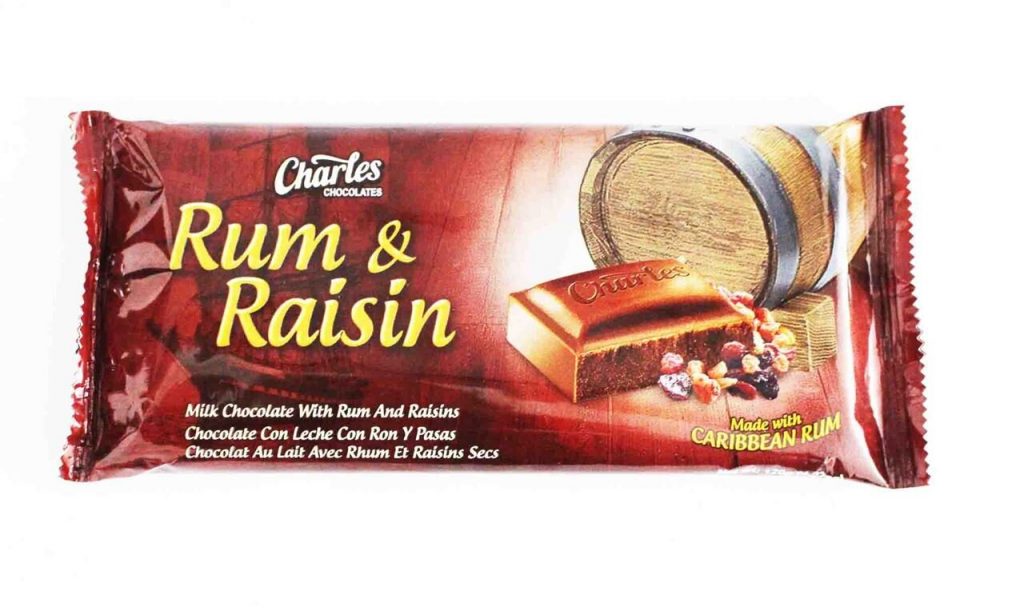 Charles Rum & Raisin Chocolate Bar (50g) Sunland Caribbean Foods